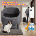 thumbnail image 1 of Self Cleaning Litter Box, Automatic Cat Litter Box-APP Control, Open-Design Electric Litter Box, Safety Anti-Pinch, Odor-Free Waste Disposal Includes Trash Bags, Suitable for Multiple Cats, Grey, 1 of 8