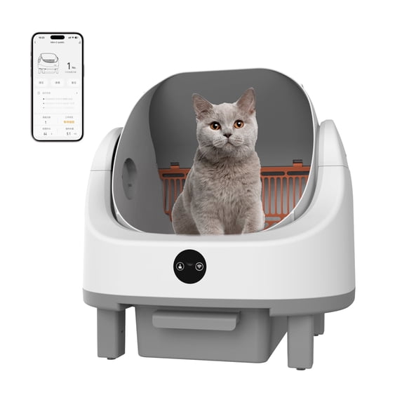 Self Cleaning Litter Box, Automatic Litter Box for Multiple Cats, Open-Top Robot with APP Control & Real-Time Monitor, Odor Control for Multiple Cats, 96l Capacity, Infrared Safety Sensor