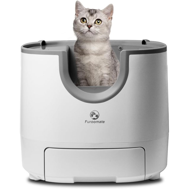 Self Cleaning Litter Box Large Capacity, Automatic Cat Litter Box Open
