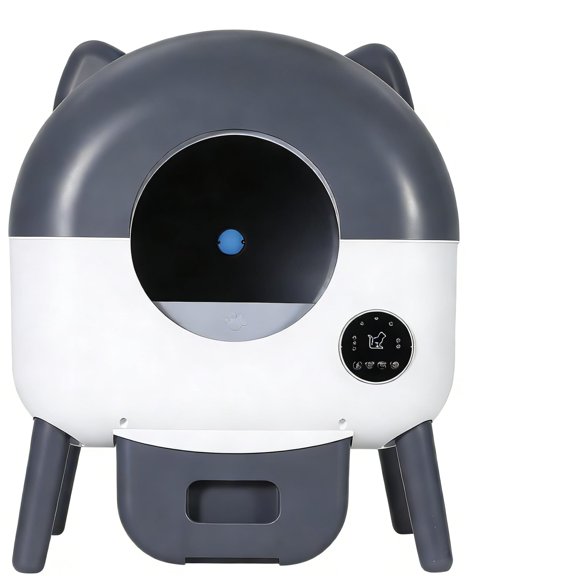 Self Cleaning Litter Box, Large Capacity Automatic Cat Litter Box Self Cleaning for Cats, Electric Cat Litters Box App Control, Multiple Safety Protection, 1 Roll Garbage Bags, Easy to Clean