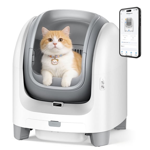 Self-Cleaning Cat Litter Box for Large Cats, Automatic Smart Litter Box with App Control, Usage Tracking, Odor Control & Multi-Cat Safe Design, Quiet Self Cleaning System