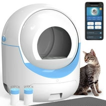 Self Cleaning Litter Box for Multiple Cats, 2.4G Wifi APP Control , 40 Litter Liners&Mat