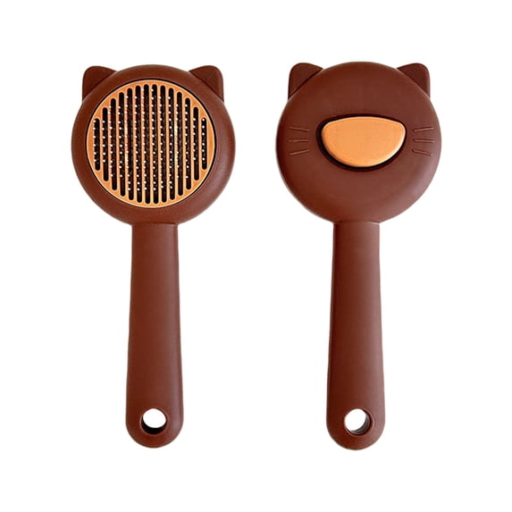 Self Cleaning Pet Brush for Dogs and Cats, Deshedding Comb with Push Button Hair Removal, Grooming Tool for Detangling and Shedding Control, Ergonomic Handle and Floating Hair Collection Design