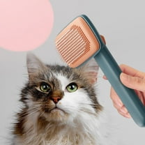 Self Cleaning Pet Brush with Ion Technology for Dogs and Cats Double Action Grooming Tool for Long and Short Hair Reducing Shedding and Odors 11.02x5.51x1.18in (Green)