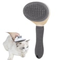 thumbnail image 1 of Self-Cleaning Pet Deshedding Brush – One-Touch Cleaning, Adjustable Rounded Needles, Non-Slip Grip, 1 of 8
