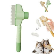Self-Cleaning Pet Flea Comb Grooming Brush, 2025 New Pet Hair Removal Comb Flea Comb with Release Button, Pet Flea Comb for Cats & Dogs, Pet Grooming Brush for Short&long Hair (Green)
