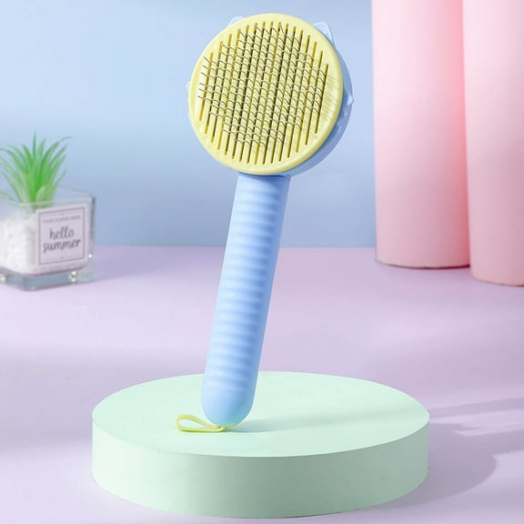 Self Cleaning Pet Grooming Brush, One Button Hair Removal Massage Comb, Non Slip Handle Skin Friendly Deshedding Tool, for Dog Cat Rabbit Short Medium Long Haired Grooming Care