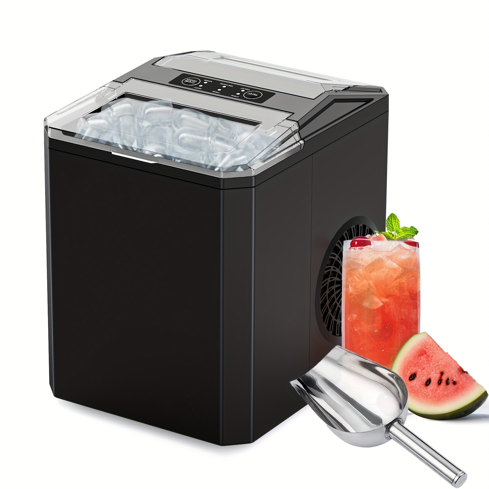 Self-Cleaning Portable Ice Maker Machine - Makes 9 Bullet Ice Cubes in ...