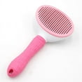 thumbnail image 1 of Self-Cleaning Slicker Brush Comb, Cat Dog Grooming Long Short Hair, Pet Shedding Massaging Tool One Key Self Clean Rabbits Dog Cat Hair Grooming Comb, paw Pet Stainless (Pink), 1 of 5