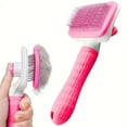 thumbnail image 1 of Self Cleaning Slicker Brush,Dog Brush and Cat Brush with Massage Particles,Removes Loose hair & Tangles,Skin Friendly and Promote Circulation(Pink), 1 of 8