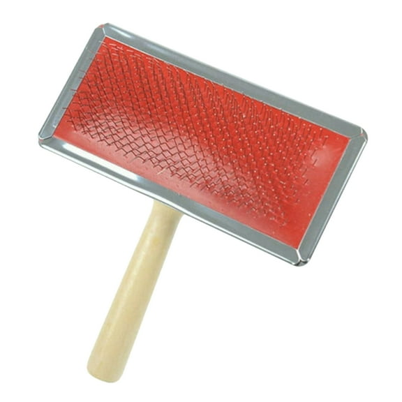 Self Cleaning Slicker Brush Pet Hair Remover Dog & Cat Grooming Brush Shedding Tool, Wood + Metal, Promotes Pet Circulation