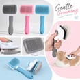 thumbnail image 1 of Self-Cleaning Slicker Brush for Cats – Pet Grooming Tool for Removing Mats,Tangles,and Loose Fur,Gray, 1 of 9