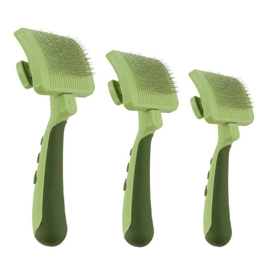 Self Cleaning Soft Dog and Cat Grooming Slicker Brush Easy Ergonomic Grip Handle (Full Set - All 3 Sizes)