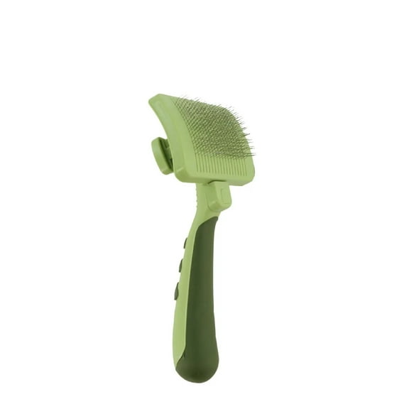 Self Cleaning Soft Dog and Cat Grooming Slicker Brush Easy Ergonomic Grip Handle (Small)