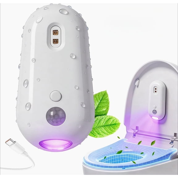 Self Cleaning UV Toilet Night Light With Automatic Aensing, USB Rechargeable, Smart Easy Tool-Free Installation for Restroom, Washing Machine, Cabinet