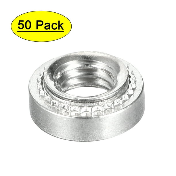 Self -Clinching Nuts,#10-32x0.13-Inch Stainless Steel Rivet Nut Round Head Steel Metal Sheet Mounting Fastener 50pcs