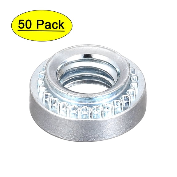 Self -Clinching Nuts,#10-32x0.18-Inch Carbon Steel Rivet Nut Round Head Steel Metal Sheet Mounting Fastener 50pcs