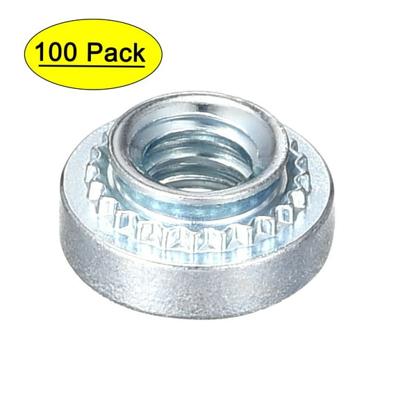 Self -Clinching Nuts,#6-32x0.12-Inch Carbon Steel Rivet Nut Round Head Steel Metal Sheet Mounting Fastener 100pcs