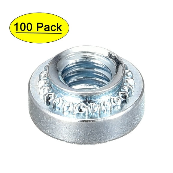 Self -Clinching Nuts,#8-32x0.14-Inch Carbon Steel Rivet Nut Round Head Steel Metal Sheet Mounting Fastener 100pcs
