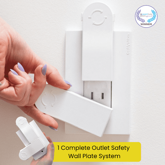 Geddy’s Mom Self-Closing Outlet Cover Plate for Decora Outlets, White, 1-Pack