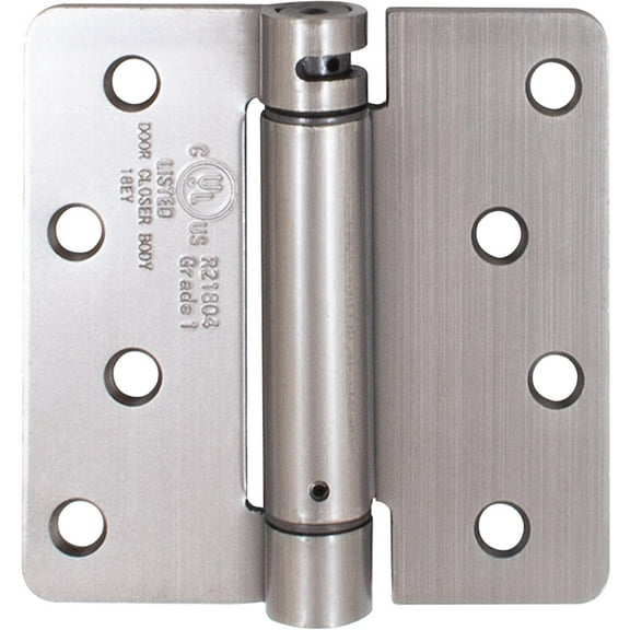 Self-Closing Door Hinge, 4 Inches, 1/4" Radius Corner, Antique Nickel by Stone Harbor Hardware