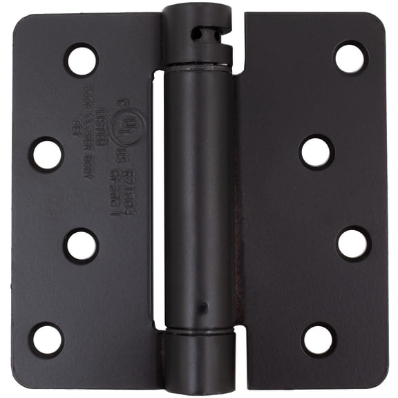 Self-Closing Door Hinge, 4 Inches, 1/4" Radius Corner, Matte Black by Stone Harbor Hardware