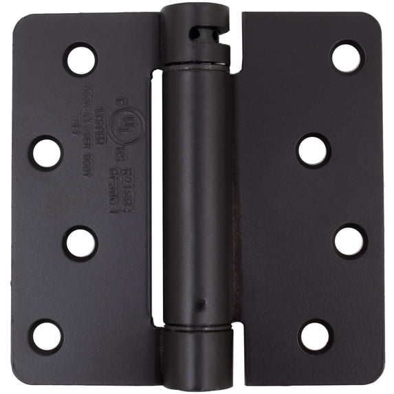 Self-Closing Door Hinge, 4 Inches, 1/4" Radius Corner, Matte Black by Stone Harbor Hardware