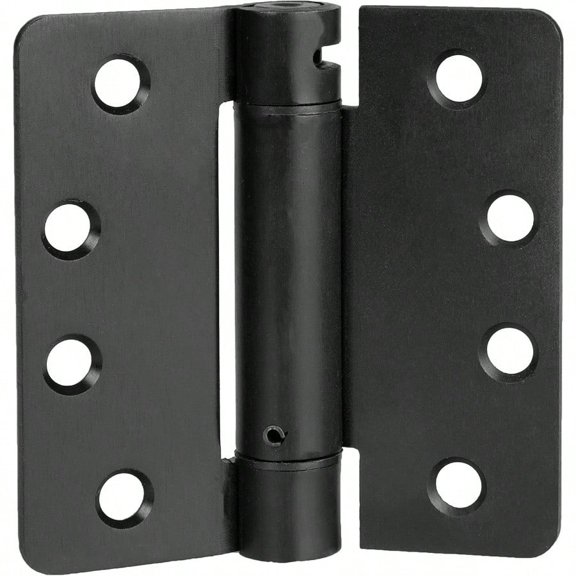 Self Closing Door Hinges 2 Pack Flat Black Mortise Spring Hinges 4 X 4 Inch Interior For Doors With 1 4 Radius Corners Spring Loaded Self Closing
