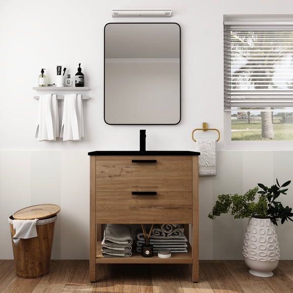 Self - Closing Drawer Feature | Bathroom Vanity with Durable Base | Efficient and Long - lasting Use