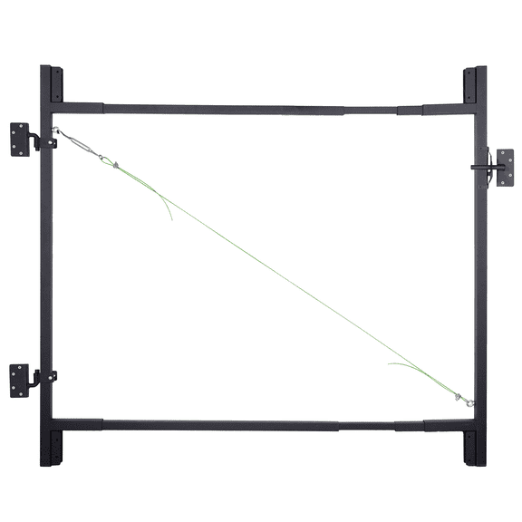 Cxforste Self-Closing Fence Gate Frame Kit, Adjustable 36-72 inch DIY Heavy-Duty Black Steel for 1x4 2x4 Wood