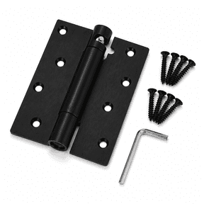 Self Closing Fence Hinges 2 pack, Heavy Duty Spring Loaded Hinges with Adjustable Tension, Matte Black Hardware for Pool, Vinyl, Wood and Metal Gates