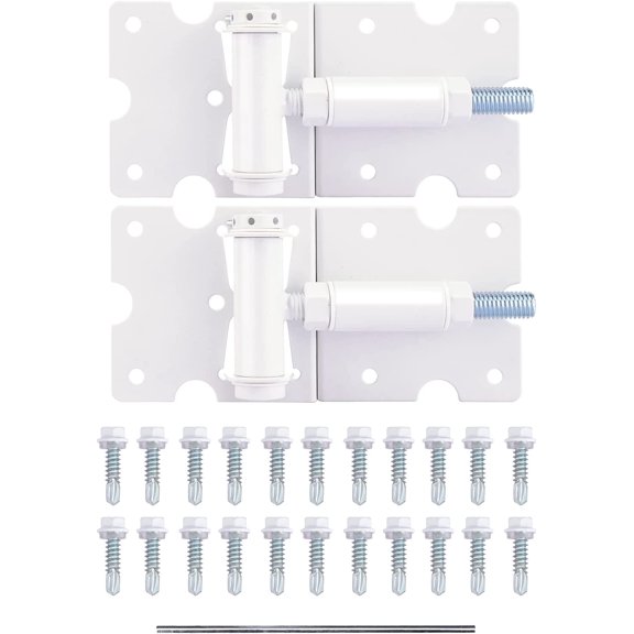 Self-Closing Gate Hinges, Heavy Duty for Vinyl/Wood/Metal Fence, Pack of 2, with Self-Tapping Screws and Adjuster Tool