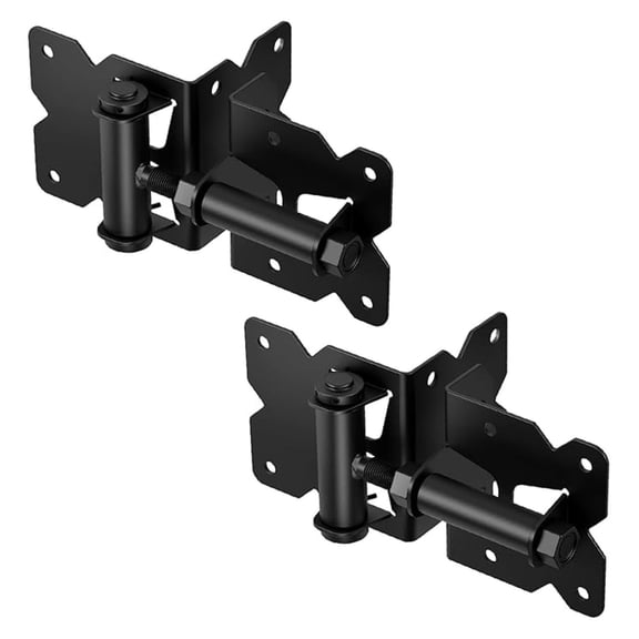 Self Closing Gate Hinges - Stainless Steel 304 Black Heavy Duty - Vinyl & Wood Fence Gates - Rust Proof - 130lbs Capacity - Includes Screws