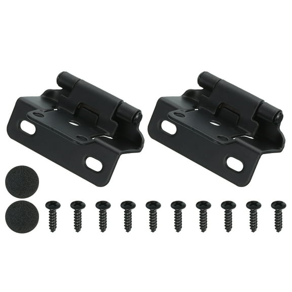 Uxcell Self-Closing Cabinet Hinges Semi-Overlay, Semi Concealed Flush Face Mount Cabinet Hinge with Screws Black
