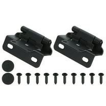 Uxcell Self-Closing Cabinet Hinges Semi-Overlay, Semi Concealed Flush Face Mount Cabinet Hinge with Screws Black