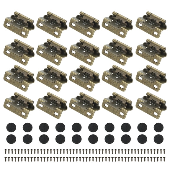 Self-Closing Hinges Semi-Overlay 1/2 Inch, 20 Pcs Semi Concealed Flush Face Mount Hinge with Screw, Bronze Tone