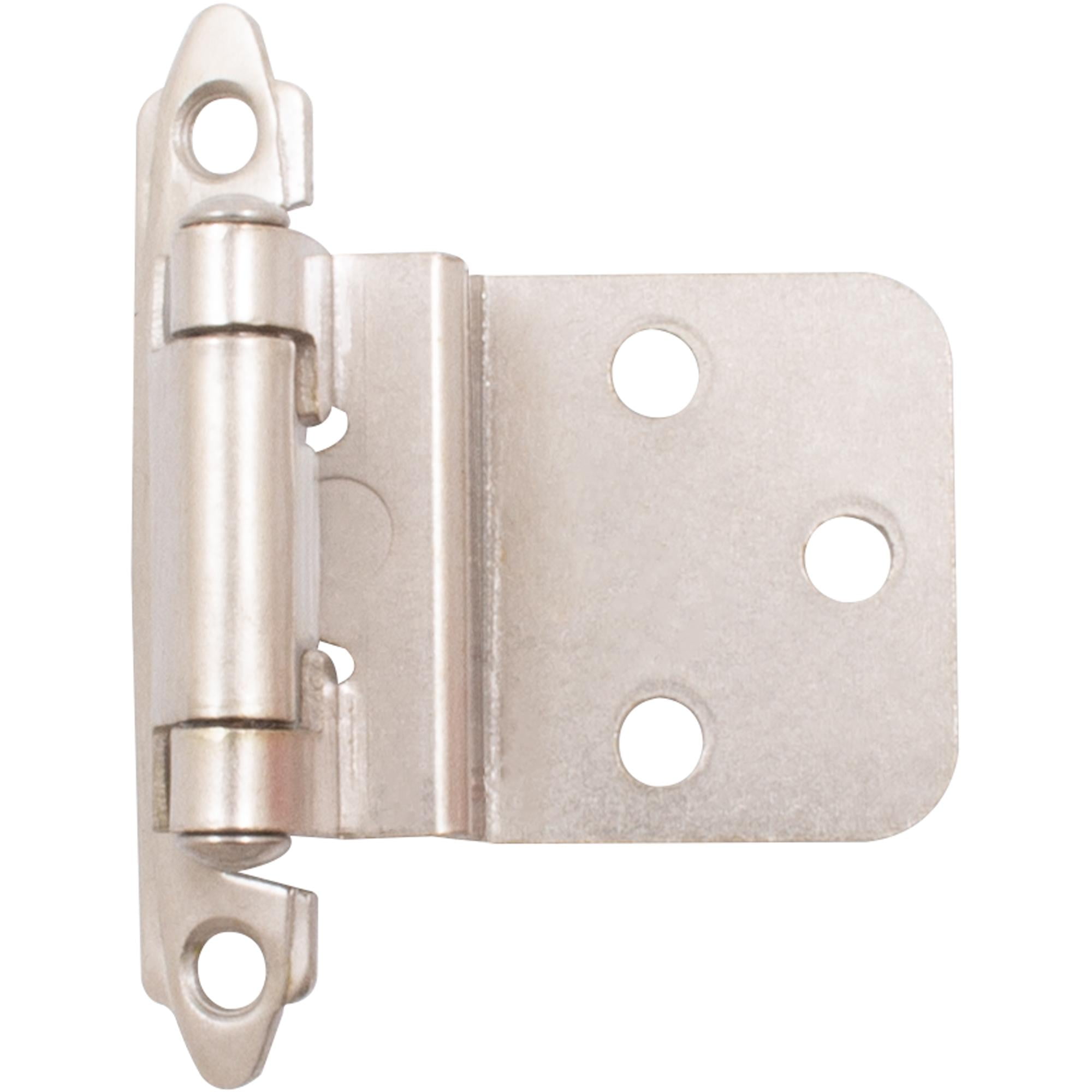 Satin Nickel Self-Closing 3/8 in. Inset Cabinet Hinge (1-Pair) Satin Nickel Self-Closing 3/8 in. Inset Cabinet Hinge (1-Pair)