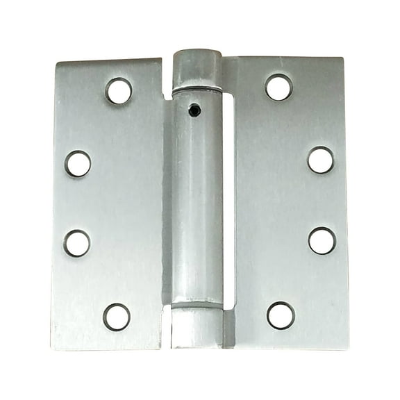Self Closing Spring Hinge - 4 Inches Square - Satin Nickel - Spring Loaded for Doors - 2 Pack