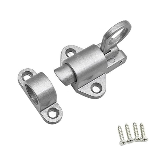 Self-Closing Spring Loaded Window Door Bolt 4.13 X 2.36 X 2.17 Inches Gate Pull Ring Bounce Automatic Latch Bolt Gate Lock Hooks