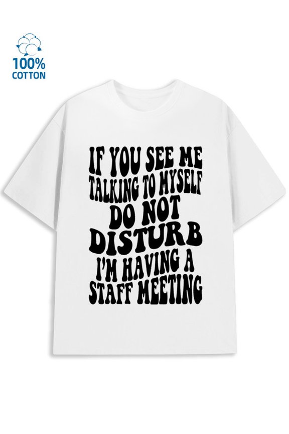 Self-Conversation Tee mens funny humor 180G 100% Cotton white vintage y2k Basic Unisex Shirt Graphic tshirts Basic Unisex Shirt Crewneck tshirts Unique Design Unisex Shirt Printed tshirts