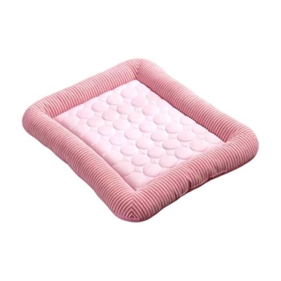 Self-Cooling Pet Cooling Mat for Dogs & Cats, Summer Edge Design Cooling Cushion for Kennel Use, Pink, Size S