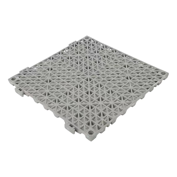 Self-Draining Interlocking Non Bath Mat, Modular Bathroom Floor Tiles for Shower Wet Area Use(Grey,30x30 cm / 12x12 in)