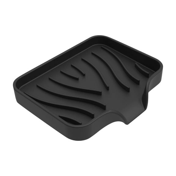 Self-Draining Silicone Soap Dish Holder for Shower Kitchen Sink with Slotted Base Quick Drying Bathroom Accessory Black