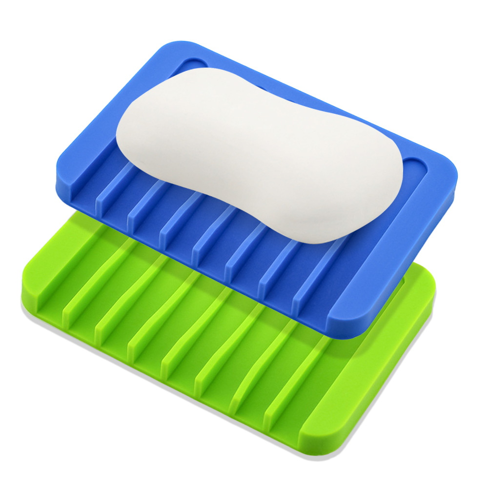 Self Draining Soap Dishes, 2 Pcs Silicone Soap Saver, Waterfall Drainer