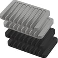 thumbnail image 1 of Self Draining Soap Dishes, 4 Pcs Silicone Waterfall Drainer Soap Holder for Bathroom, Extend Soap Life Keep Dry Clean & Easy Cleaning (Black & Grey), 1 of 8