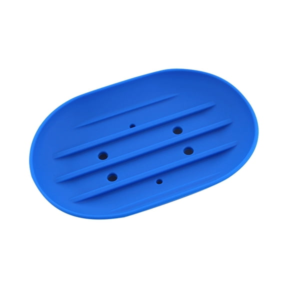 Self Draining Soap Dishes, Silicone Drip Catching Soap Box,Dishcloth Soap Tray Hollow Soap Plate Soap Drying Rack,1 Pcs Silicone Soap Saver, Waterfall Drainer Soap Holder for Bathroom(Blue)