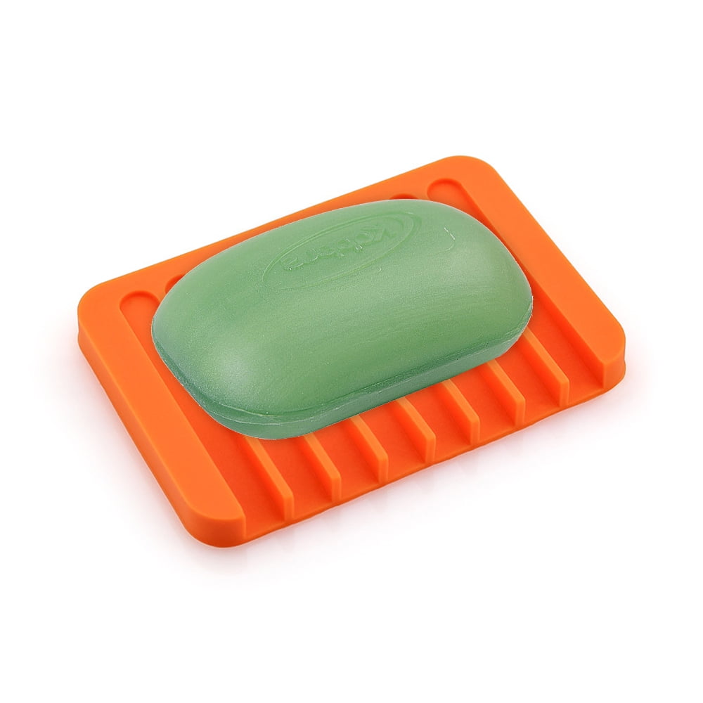 Self Draining Soap Dishes, Silicone Soap Saver, Waterfall Drainer Soap Holder for Bathroom