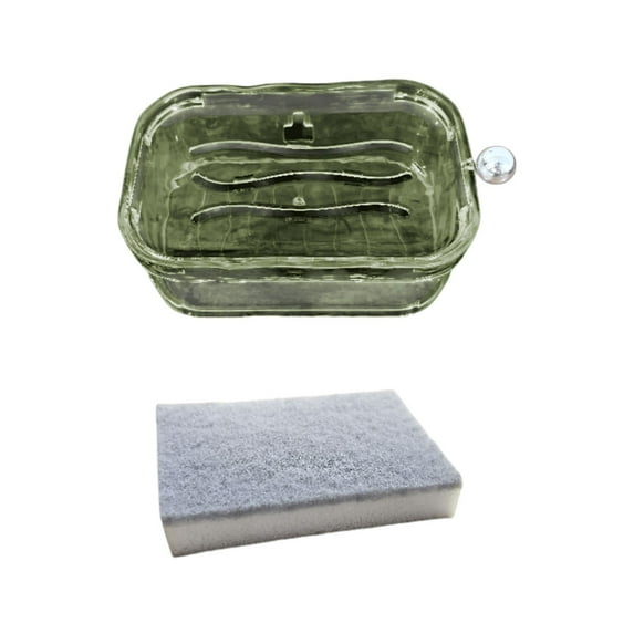 Self Draining Soap Holder for Bathroom & Kitchen, Plastic Soap Dish with Non-Slip Base, Multipurpose Soap Stand for Shower or Sponge, Compact 5.3x3.3x2.3in, Keeps Soap Dry & Countertop Clean