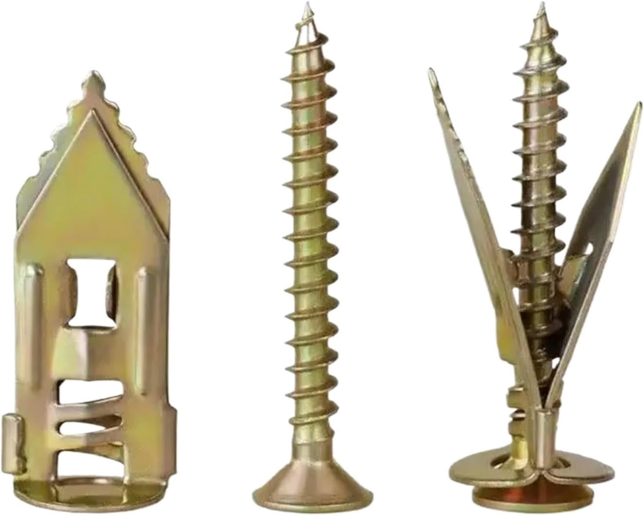 Self Drilling Anchor Screws Self-Drilling Gypsum Expansion Drywall Anchors Carbon Steel Zinc Plated with Self-Tapping Screw Dry Wall Kit