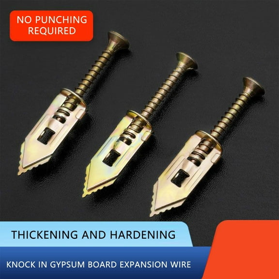 Self-Drilling Drywall Anchors, Drywall Screws And Anchors, 10Pc 10× Self-Tapping Expansion Screws, Wall Anchors For Drywall And Door Hinge Tool Easy Installation For Home And